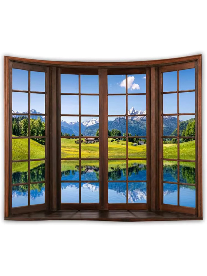 WANLIAN Wald-Wandteppich mit Landschaftsmotiv in Mehrfarbig, moderner Textil-Wandteppich für dein Zuhause oder Büro - Bild 4