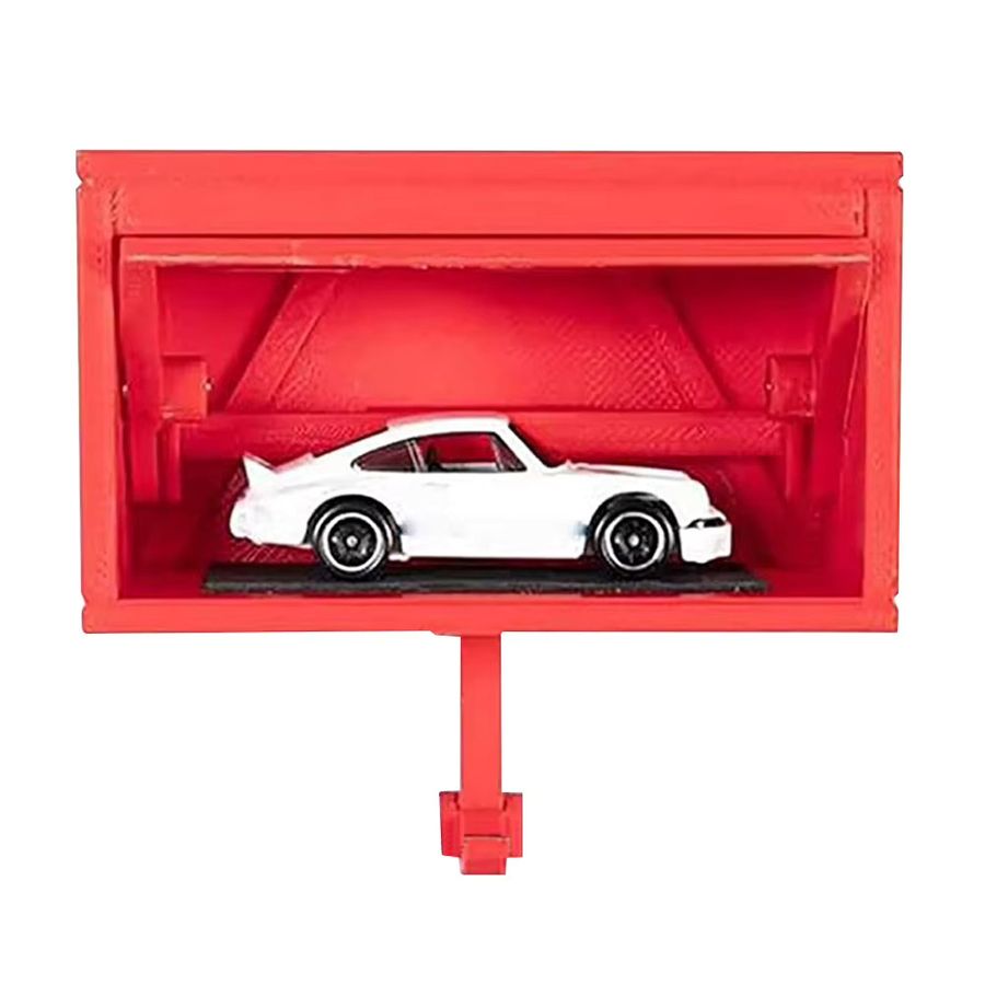 APWIKOGER Schlüsselhalter in Garagenform mit Öffnungstür für den Eingangsbereich, Rot, Wandmontage - Bild 1