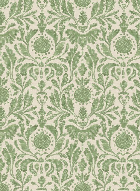 Nina Campbell Tapete Castellane Ornamentales Design in Grün - Bild 1
