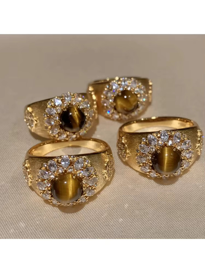 Foyejev Ring, Vintage, Gold, Zirkonia, Damen - Bild 4