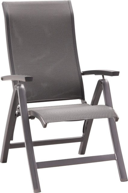 Barths Larino Klappsessel 2er Set Anthrazit Matt mit Ergotex-Gewebe und Teakholz, B/T/H: 62 x 68 x 110 cm - Bild 1