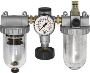 Riegler Wartungseinheit Standard 3-teilig mit PC-Behälter in Silber, BG 1, G 1/4 - Bild 1