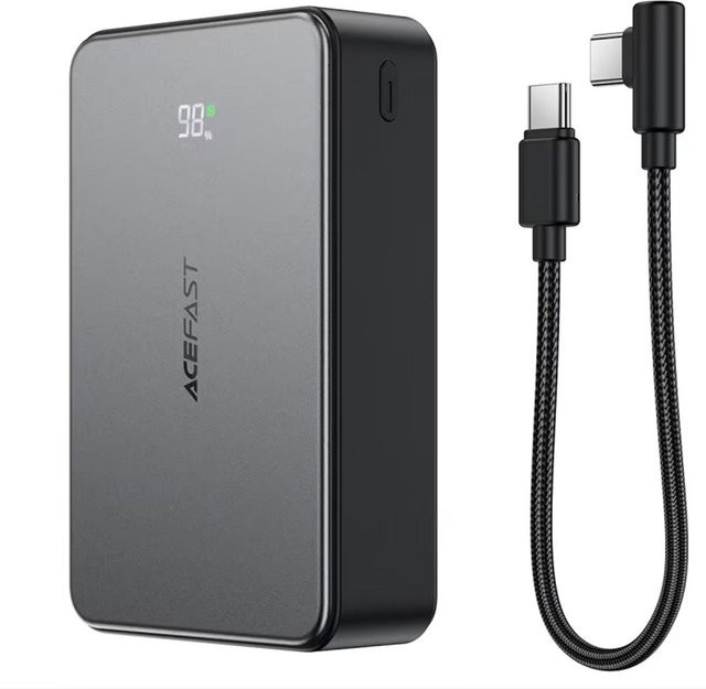 Acefast M29 Externer Akku mit 20000mAh, 22.5W Schnellladung durch QC und PD, Schwarz, 1 x USB-A und 2 x USB-C - Bild 1