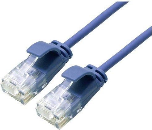 Roline RJ45 Patchkabel CAT 6a U/UTP Ethernet LAN Blau, Länge: 0,30 m - Bild 1
