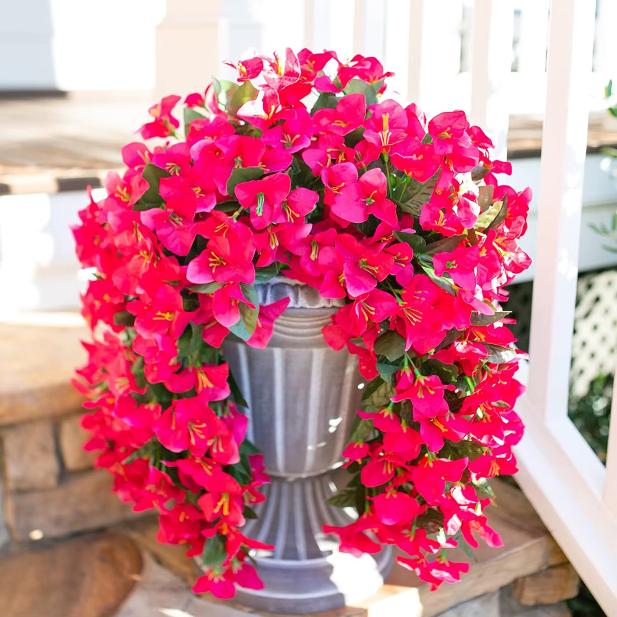 ZQCY Bougainvillea Künstliche Blumen-Ranken in Beige für Dekorationen wie Hochzeit, Valentinstag oder Garten - Bild 2