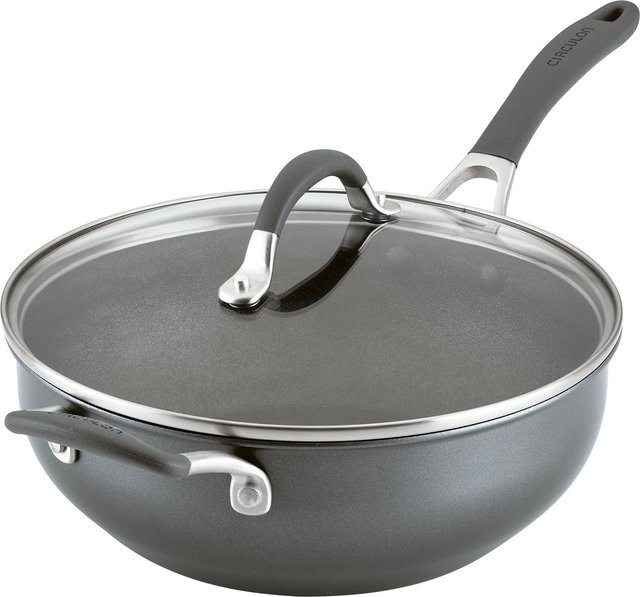 Circulon Servierpfanne mit Gegengriff und Glasdeckel, Non-Stick Beschichtung, Grau, Durchmesser: 26 cm, Volumen: 4,5 Liter - Bild 1