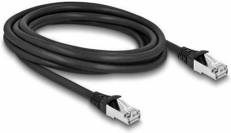 Delock RJ45 Patchkabel CAT 6a S/FTP Ethernet LAN Kabel Schwarz, Länge: 3,00 m - Bild 1
