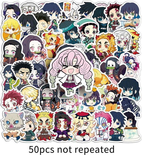 Bandai Demon Slayer Aufkleber Chibi Stil 50-teiliges Set - Bild 1