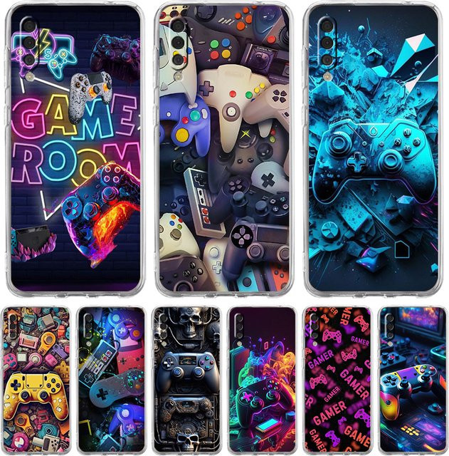Transparente Handyhülle mit Game Controller Grafik für Samsung Galaxy A16 A14 A12 A22 A24 A42 A02 A03S A06 A50 A70 A20 A30 A40 - Bild 1