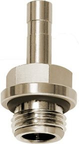 Riegler Gewinde-Stecknippel click-clock aus Messing in Silber, G 1/8 a., Schlauch-Ø 4 mm - Bild 1