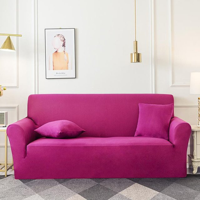 Yiran bag Elastischer Stretch Sofabezug in Lila für 1- bis 4-Sitzer und Ecksofas, Breite: 145-185 cm - Bild 1