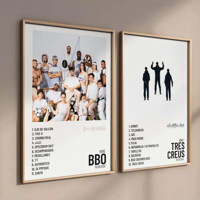 H-Hoke Selbstklebende Album-Poster-Aufkleber für Wanddekoration, Modernes Wandgemälde in Schwarz und Mehrfarbig, B/H: 20,0 x 15,0 cm - Bild 1