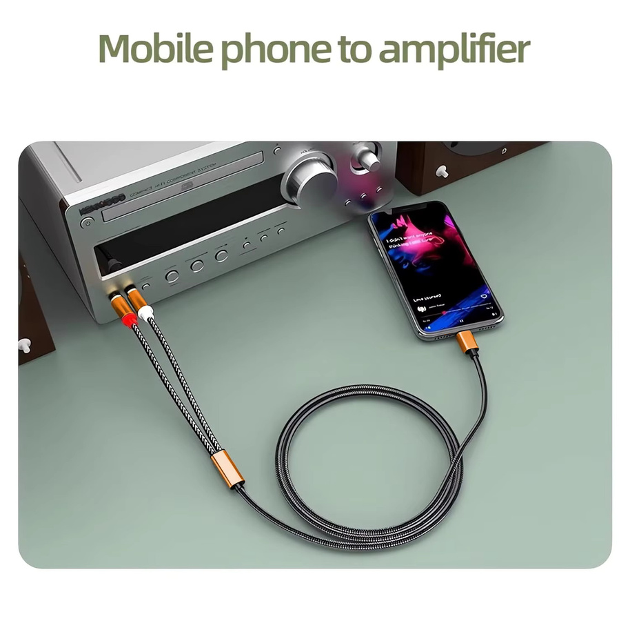 USB-C auf Dual-RCA Hi-Fi Stereo-Audiokabel in Schwarz für Smartphones, Tablets, Heimkinos und Lautsprecher - Bild 1