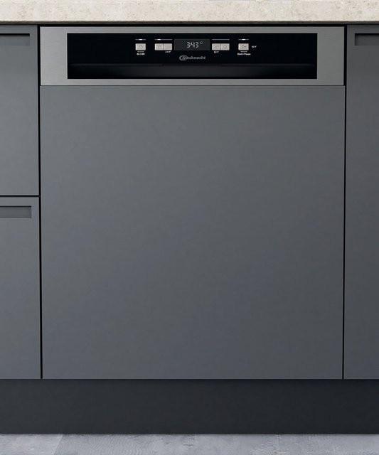 Bauknecht teilintegrierter Geschirrspüler in Edelstahl/Grau, Breite: 60 cm, Modell BBC 3B+26 X - Bild 1