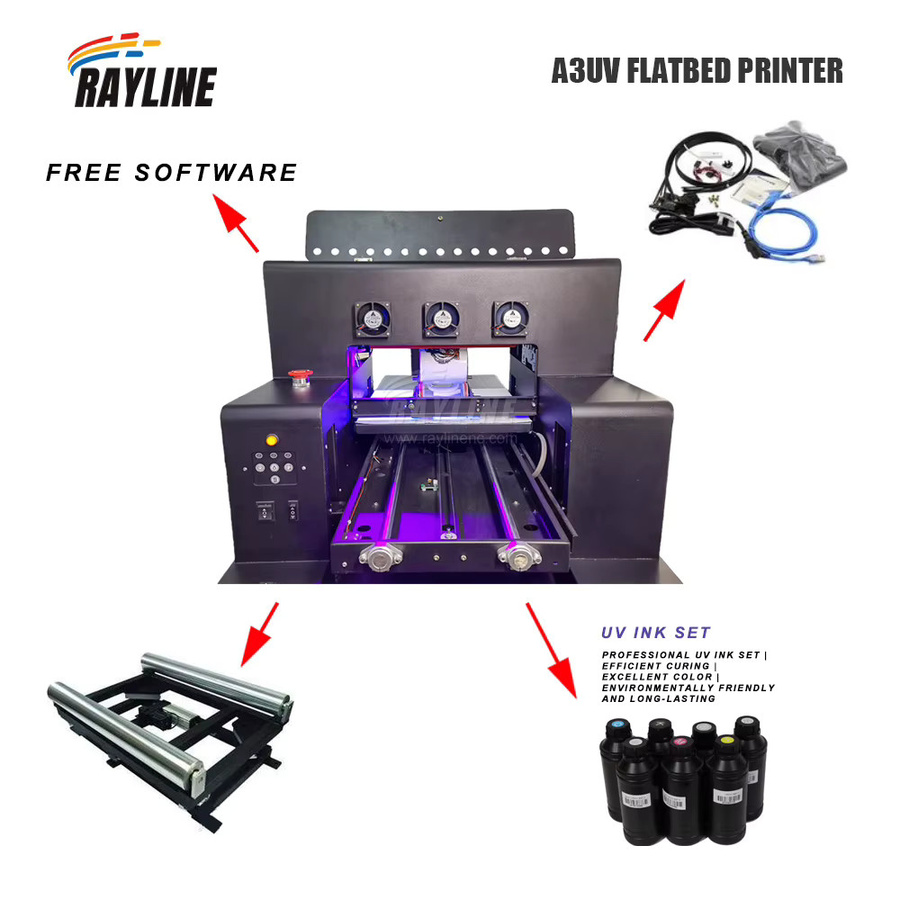 RANCLAI Mini UV-Flachbettdrucker für Zylinder und Direktdruck auf Metall, Keramik, Handyhüllen und Kunststoff in Schwarz - Bild 2
