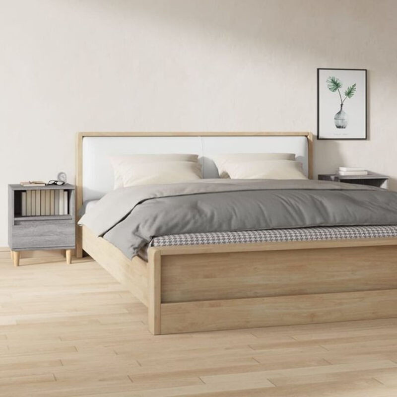 Vidaxl Set aus 2 Nachttischen in Grau, B/T/H: 40 x 35 x 50 cm - Bild 1