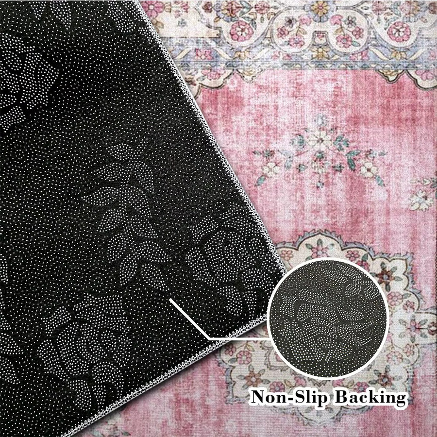 VIKAMA Boho Blumenteppich, weich und rutschfest, rechteckig, Breite: 120 cm, Tiefe: 80 cm - Bild 2