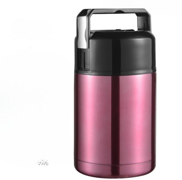 Tragbare Edelstahl Lunch Box mit Vakuum-Isolierung für Suppen und Lebensmittel, Pink, 1000 ml - Bild 1