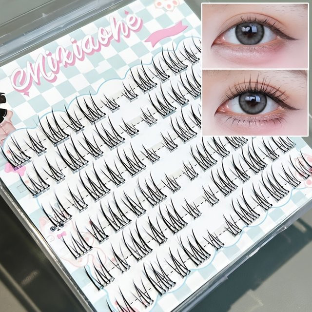 Mixiaohe Cluster-Wimpern C-Curl, Natürlich, 72 Stück, 10-13mm - Bild 1