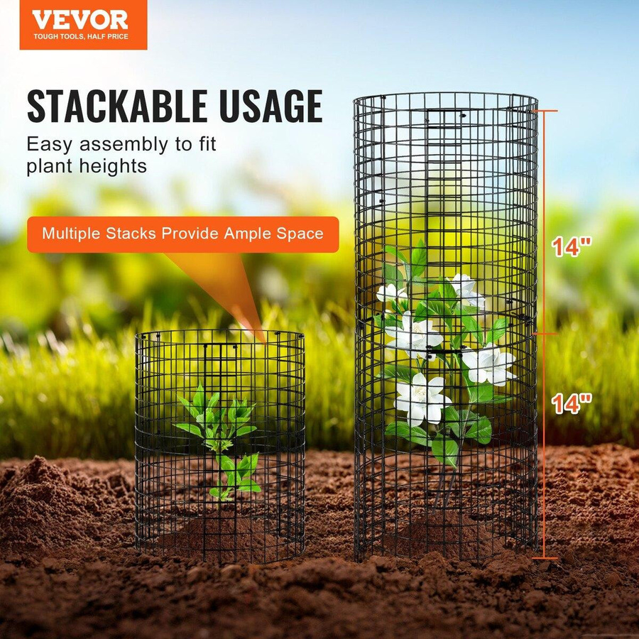 6er-Pack Pflanzenschutz Metall-Pflanzenkorb für Blumen, Gemüse und Außenpflanzen, Durchmesser: 32 cm, Höhe: 35,56 cm, Marke: Buying Solutions, MB - Bild 2