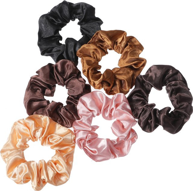 wendolce Haarringe Set, Satin Stoff, Schwarz, Kaffee, Unisex - Bild 1