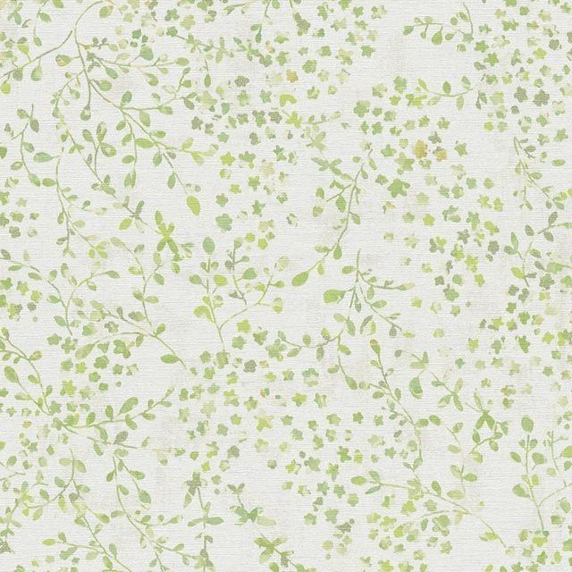 PROFHOME 397472-GU Blumen Tapete Floral Matt in Grün und Weiß, Vlies-Tapete für Wohnzimmer, Schlafzimmer und Küche, Breite: 0,53 m, Länge: 10,05 m - Bild 1