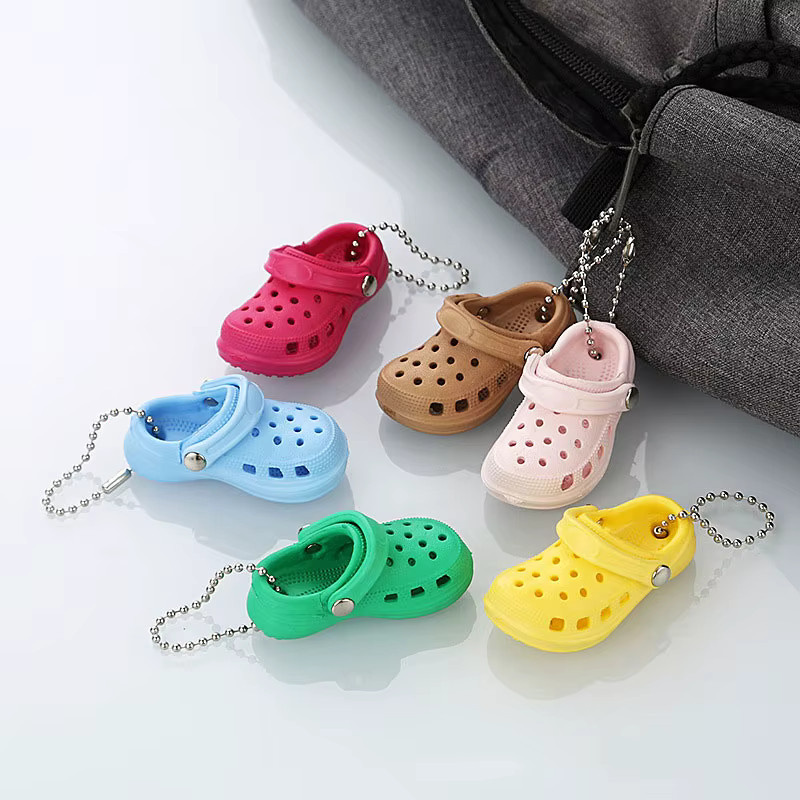 LeeSell Schlüsselanhänger 3D Mini Clog Sandalen, PVC, Weiß, Damen - Bild 2