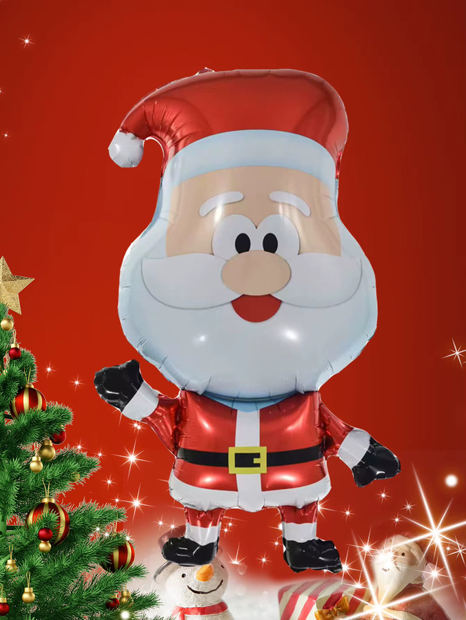Weihnachts Luftballon Set mit Santa Claus, Weihnachtsbaum, Bär und Lebkuchenmann für deine Weihnachtsdekoration - Bild 3