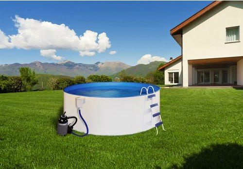 MYPOOL Rundpool in Weiß und Blau, Durchmesser: 300 cm, Höhe: 120 cm - Bild 1