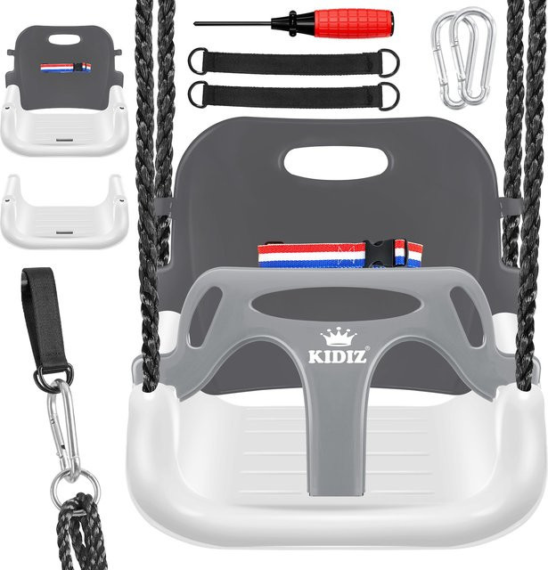 KIDIZ 3 in 1 Babyschaukel mit verstellbarem Schaukelsitz und Rückenlehne für Indoor und Outdoor, belastbar bis 100 kg - Bild 1