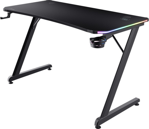 GXT 709 Luminus Gaming-Tisch mit RGB LED-Beleuchtung, Schwarz, B: 120 cm, T: 60 cm, H: 76 cm