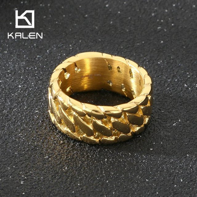 Kalen Herrenring Edelstahl, Gold, Modern - Bild 1