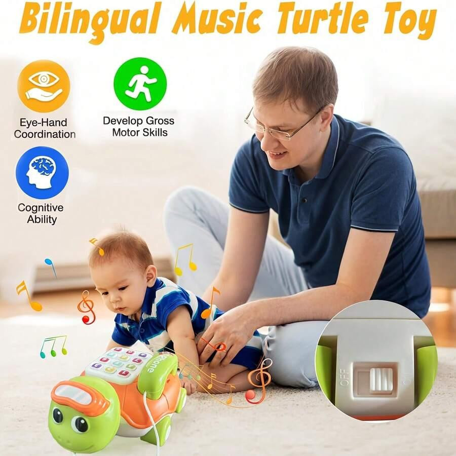 Linyi toy Schildkröte Krabbelspielzeug Musik orange 3-6 Jahre - Bild 5