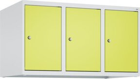 C+P Aufsatzschrank 7035/0024 mit 3 Abteilen und Zylinderschlössern, B/T/H: 50 x 90 x 50 cm, Lichtgrau/Clowngrün - Bild 1