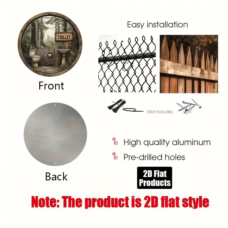 Potdemiel Rundes Metallschild aus Aluminium im Rustikal-Look, Mehrfarbig, Durchmesser: 20 cm - Bild 2