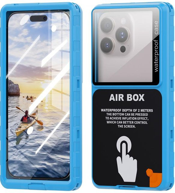 WOGESHISB Wasserdichte Handyhülle AirBox mit 360 Vollabdeckung für Samsung Galaxy A33 A23 A13 A72 A52s A32 A22 A12 A71 A51 A31 A21s A11 A42 5G IP68 Schutz in Blau - Bild 1