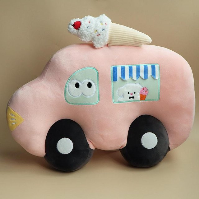 Yiran Health & Beauty Cartoon Süßes Auto Plüschkissen, 45cm, Rosa / Pink - Bild 1