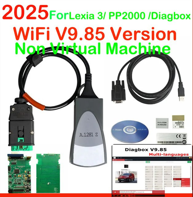 Lexia 3 PP2000 OBD Diagnosegerät mit Diagbox V9.850 WIFI-Version für Citroen und Peugeot in Schwarz - Bild 1