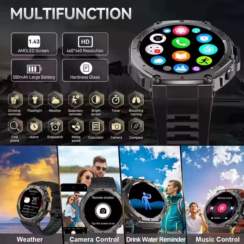 Ola Esporte Smartwatch, GPS, 10 ATM, Schwarz, Unisex - Bild 4
