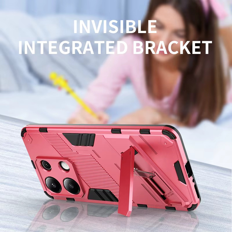 Stoßfeste Handyhülle für Xiaomi Redmi Note 13 12 11 10S Pro Lite und Xiaomi 13T 12T 11T Pro aus TPU und PC in Grau - Bild 3