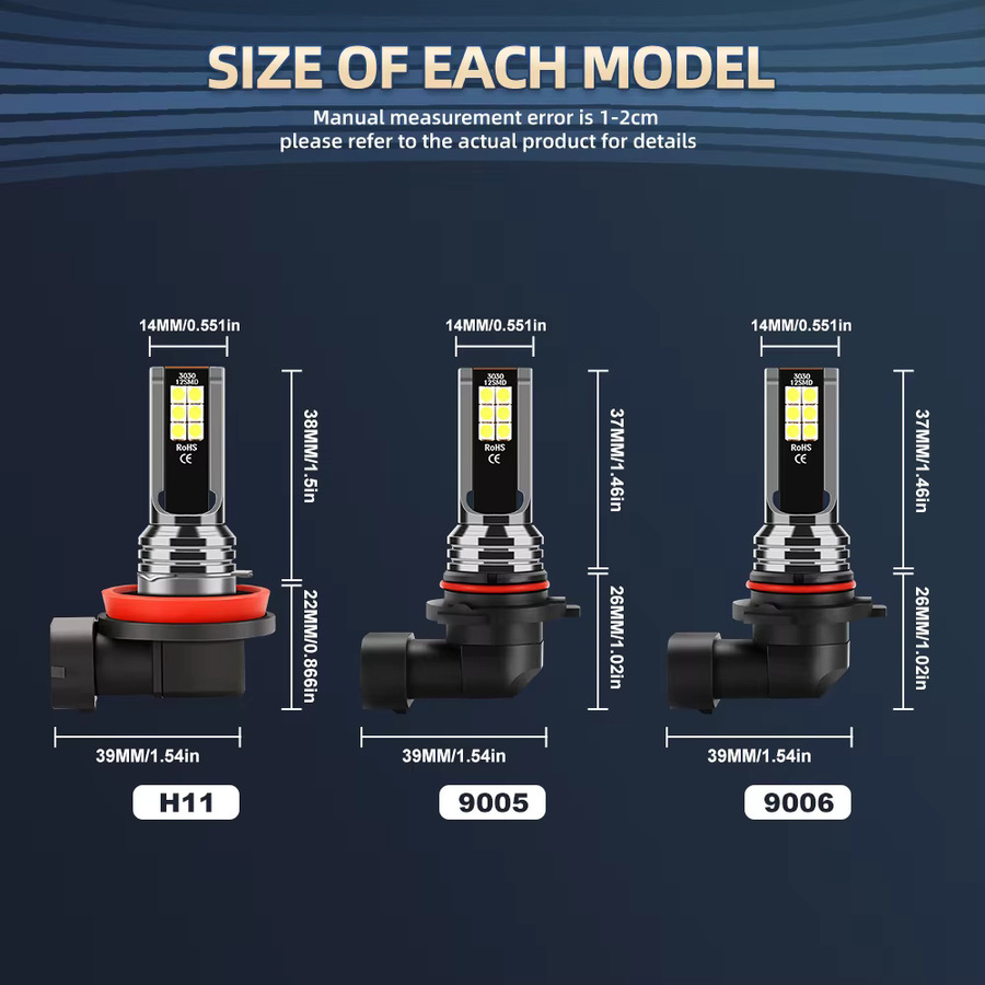 Roadsun LED Scheinwerfer Lampen Set in Weiß und Silber für Honda Accord, passend für 9005, 9006 und H11, inklusive Nebellicht - Bild 1