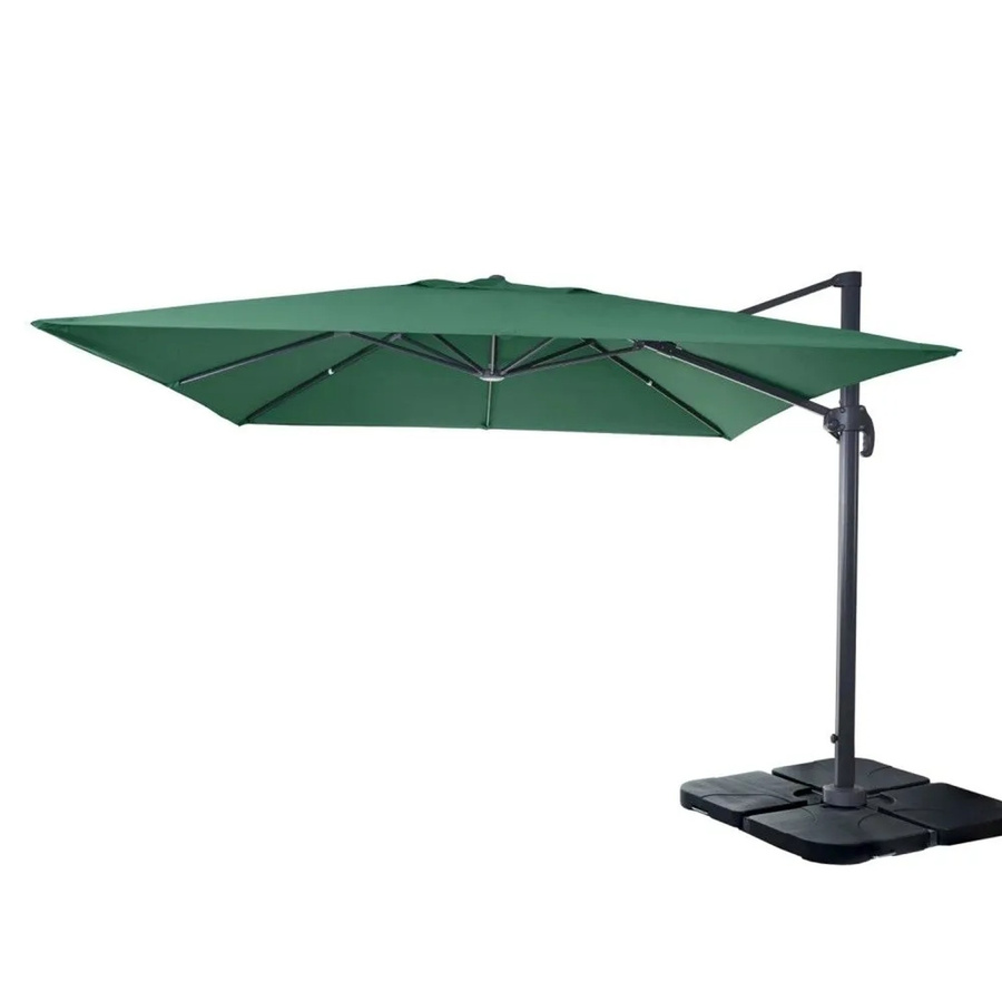 MCW Gastronomie-Ampelschirm A96 Dunkelgrün mit Ständer aus Alu, Stahl und Polyester, Durchmesser: 4,24 m - Bild 2