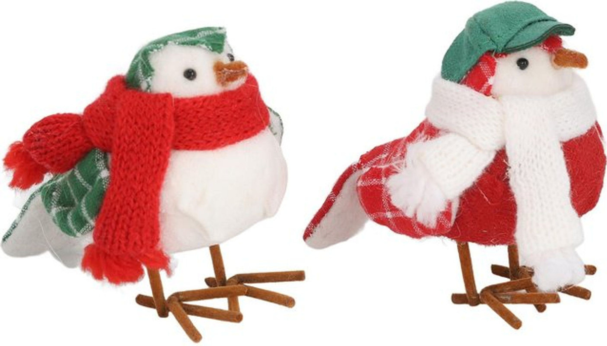GoolRC Deko-Vogel Figur mit grünem Hut und Schal in mehrfarbigem Design für die Schreibtischdekoration - Bild 1