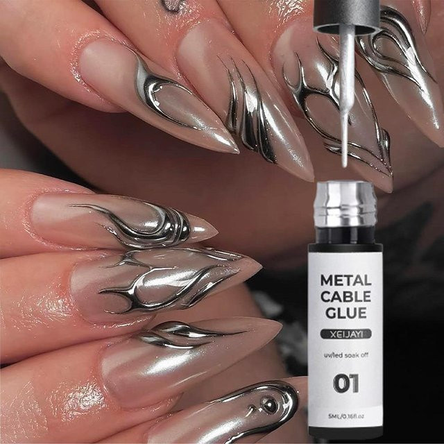 MAFANAILS Metallic Painting Liner Gel, Silber, Gold, Roségold - Bild 1