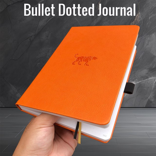 BUKE Tiger Dotted Journal Notizbuch mit Punktraster, Orange, Hardcover, 160 Seiten, 160 g/m2 Papier - Bild 1