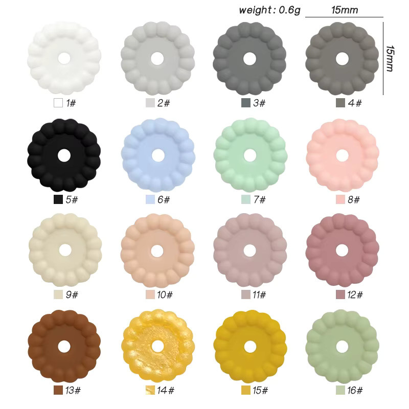 50 Stück Silikonperlen in Multicolour für Schmuckherstellung und DIY-Zubehör, runde Dichtung Silikonperlen Durchmesser: 12 mm und 15 mm von Lcmombay - Bild 3