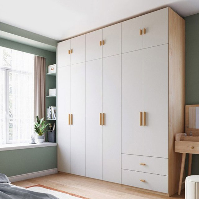 DUTRIEUX Kleiderschrank im skandinavischen Design aus Holz in Weiß mit mattem Finish und Scharniertüren - Bild 1