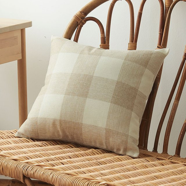 CANIRICA Kissenbezug kariert in Beige, B/B/H: 45 x 45 x 45 cm - Bild 1