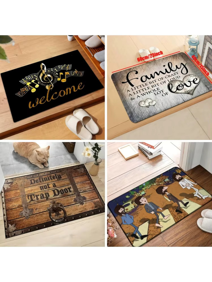 VIKAMA Fußmatte mit Musiknoten und Welcome-Schriftzug, modern und künstlerisch, B/T: 60 x 40 cm - Bild 3