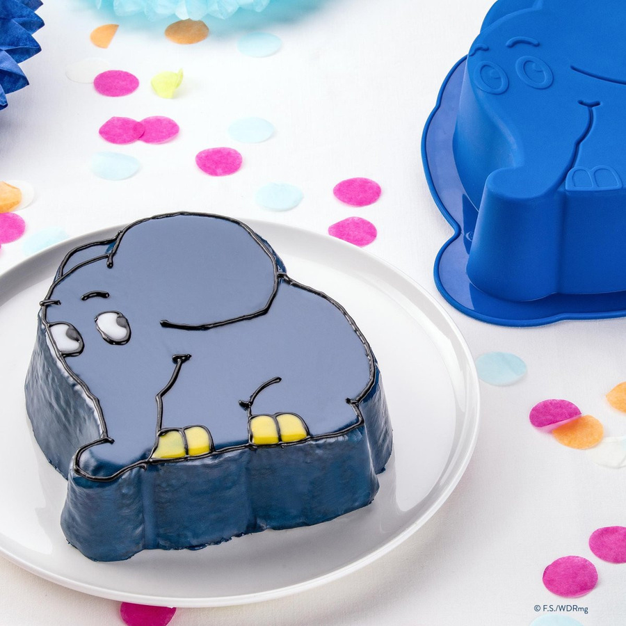 Dr. Oetker Motivbackform Die Maus Elefant aus Silikon in Blau - Bild 2